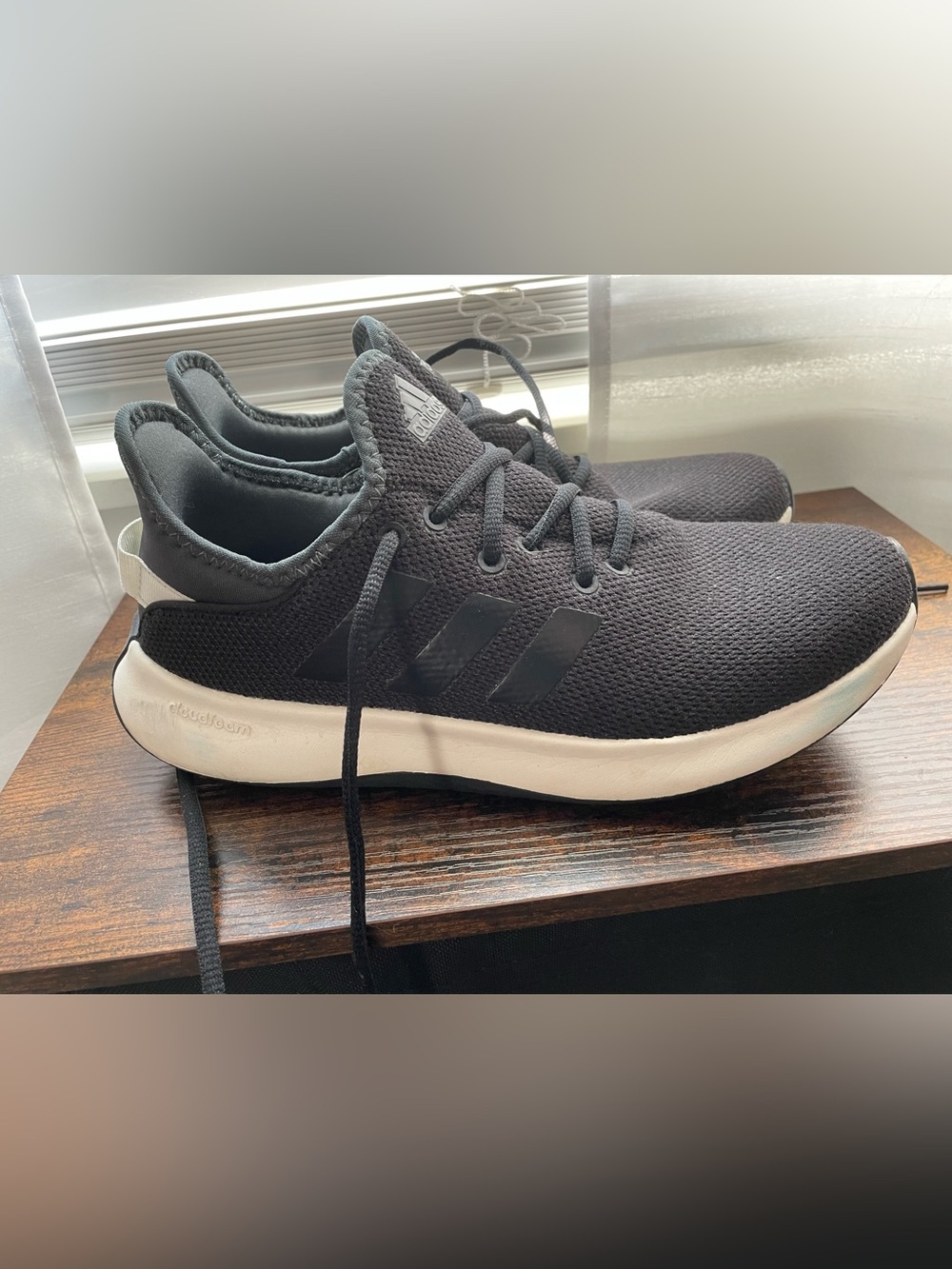 adidas Cloudfoam Plus Women’s 8 Black Mesh Athletic Sneakers